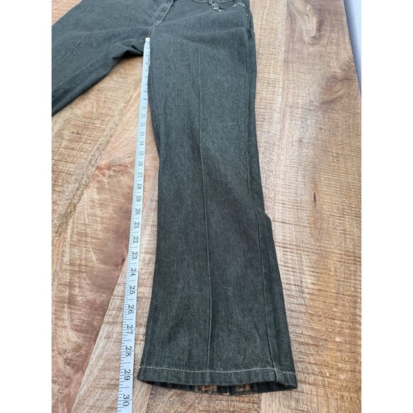 Ruby Rd Women's Metallic Green Sparkle Straight Leg Denim Jeans Jewel Accent 10 - Picture 11 of 11